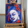 canvas painting on the easel