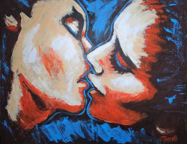 Lovers - Kiss In Orange And Blue thumb