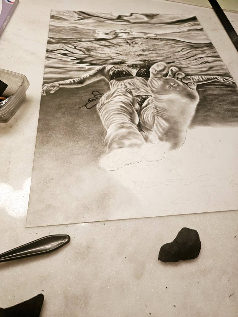 Original Realism Women Drawing by Greicie Guerra Attie