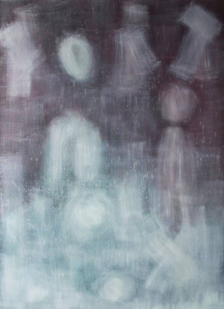 Original People Painting by Min Zou | Abstract Art on Canvas | The little angels listen to me telling stories
