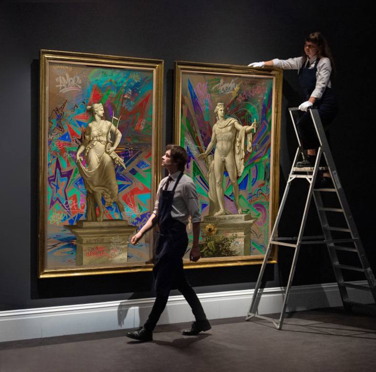 Original Classicism Classical Mythology Mixed Media by Marco Battaglini