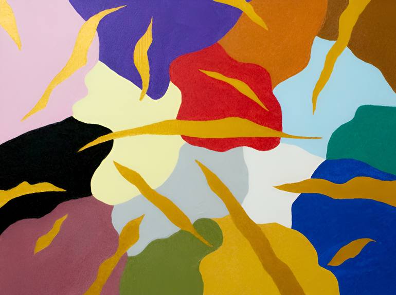 Original Abstract Painting by Mounir Tahoum | Abstract Art on Canvas | abstract geometric lines fluid shapes colors