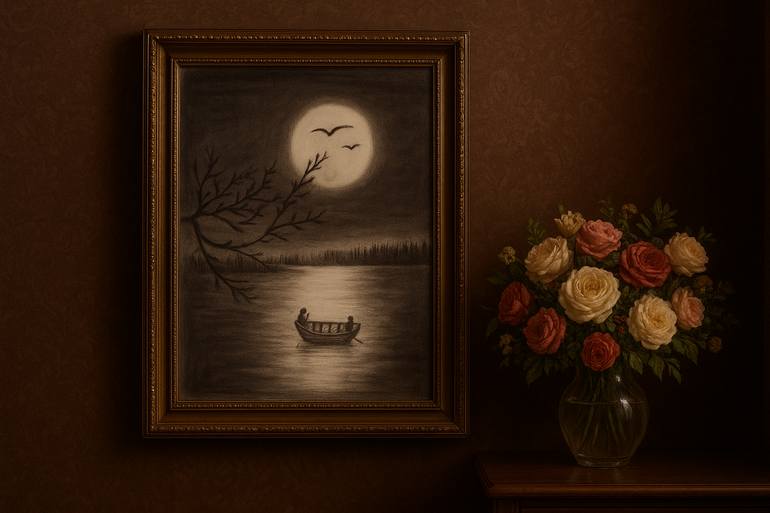 Original Black & White Landscape Drawing by Sidra Khan