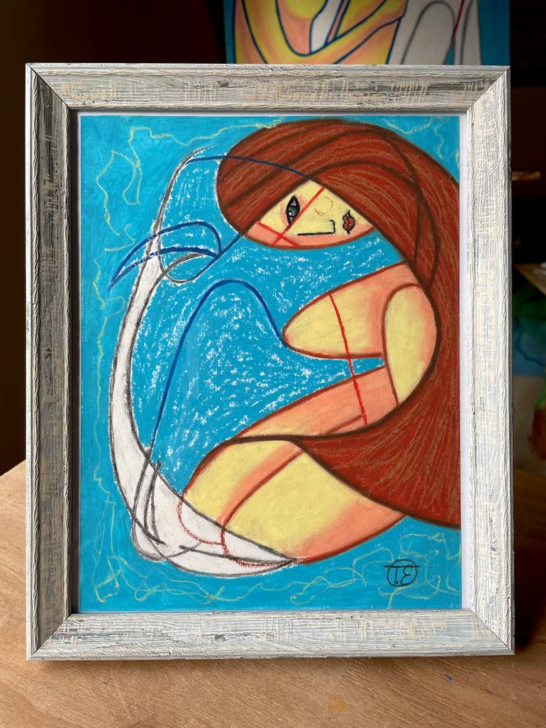 Original Expressionism Women Drawing by Elena Tananaeva