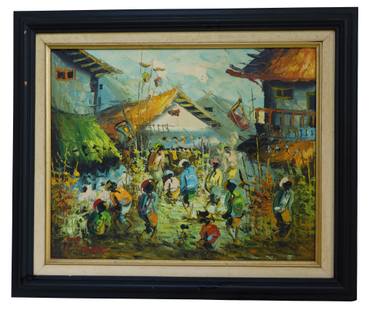 Original Impressionism Rural Life Paintings by Dewangga Satria