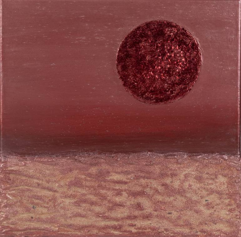 Original Sunset Mixed Media by Iana Mart | Contemporary Art on Acrylic | SUNSET IN THE DESERT