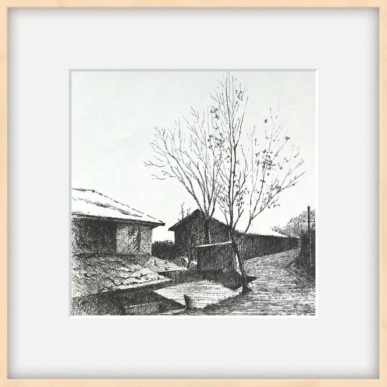 Original Black & White Light Drawing by Liu Helong