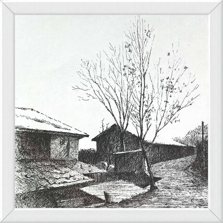 Original Black & White Light Drawing by Liu Helong