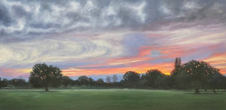 Original Landscape Painting by Diana Sandetskaya | Figurative Art on Other | Sunset in the Park (XIII)