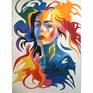 Colorful Abstract Portrait Painting – "Yearning"