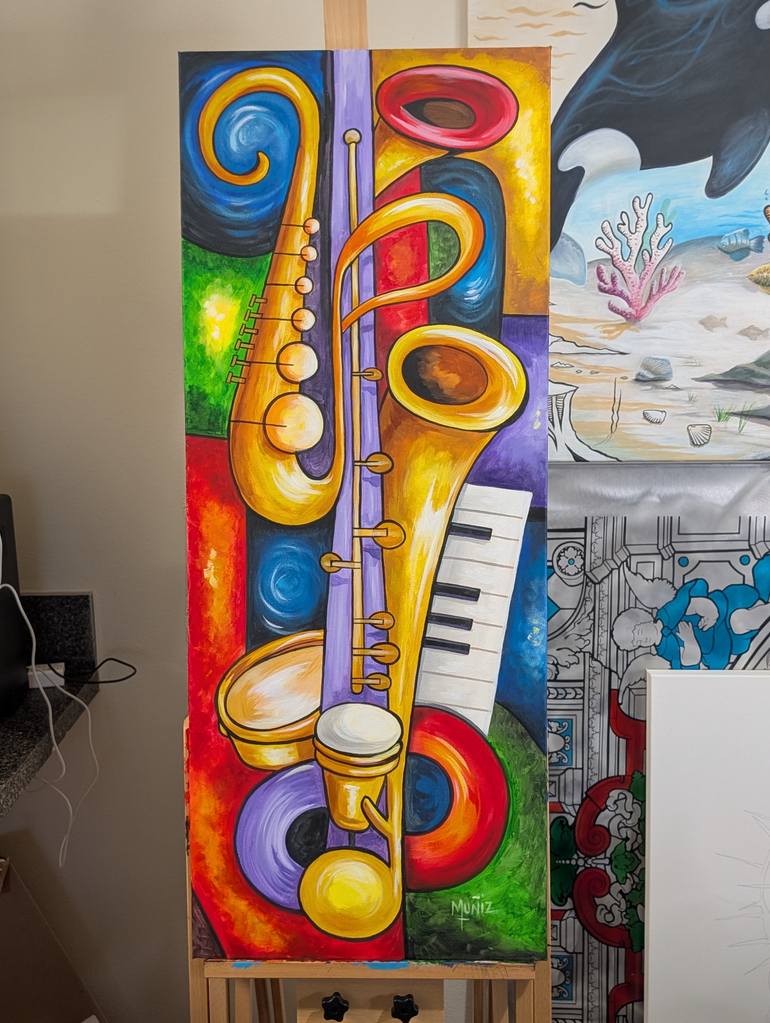 Abstract Music Art-Rhythms of the Canvas Painting by Sidney Muniz