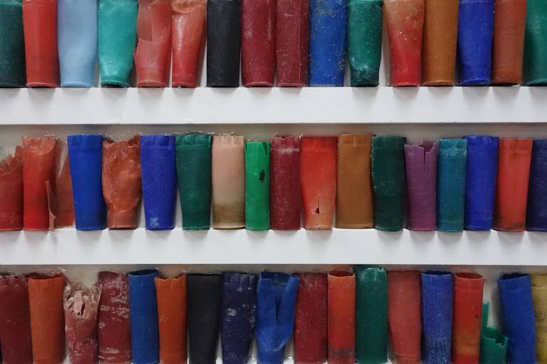 Original Color Field Painting Patterns Sculpture by Nigel Dawes