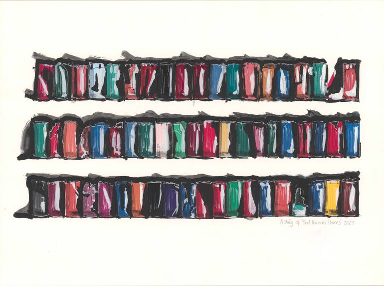 Original Landscape Painting by Nigel Dawes | Color Field Painting Art on Paper | A Study of 'Shot Down in Flames'