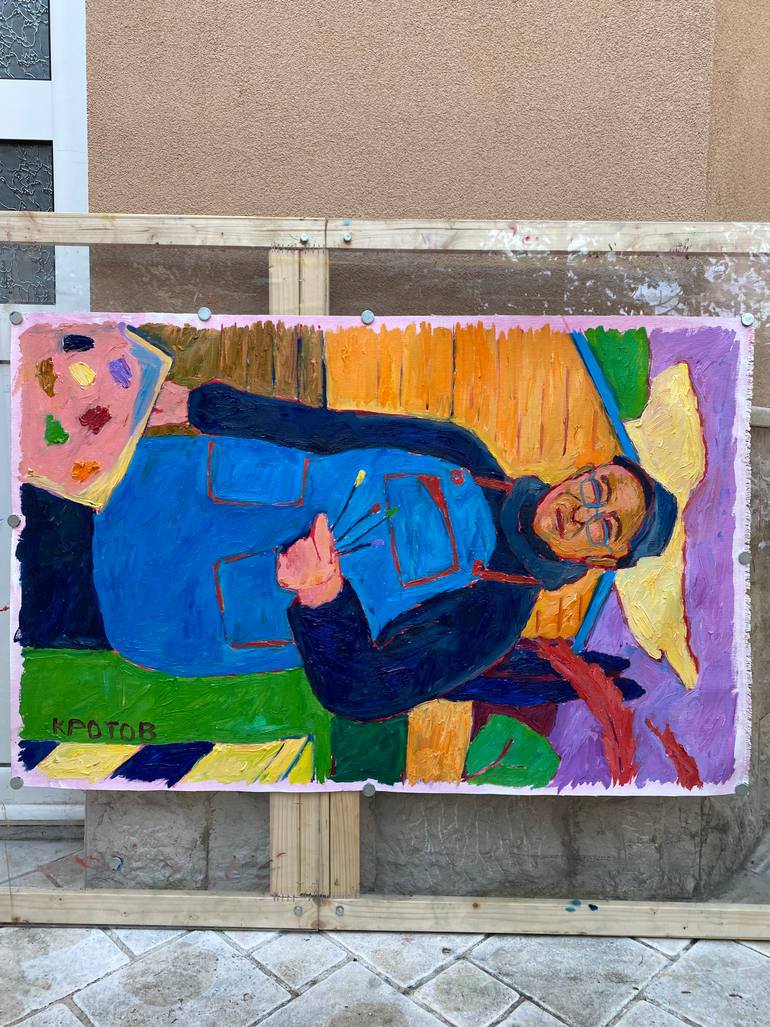 Original Expressionism People Painting by Sergey Krotov