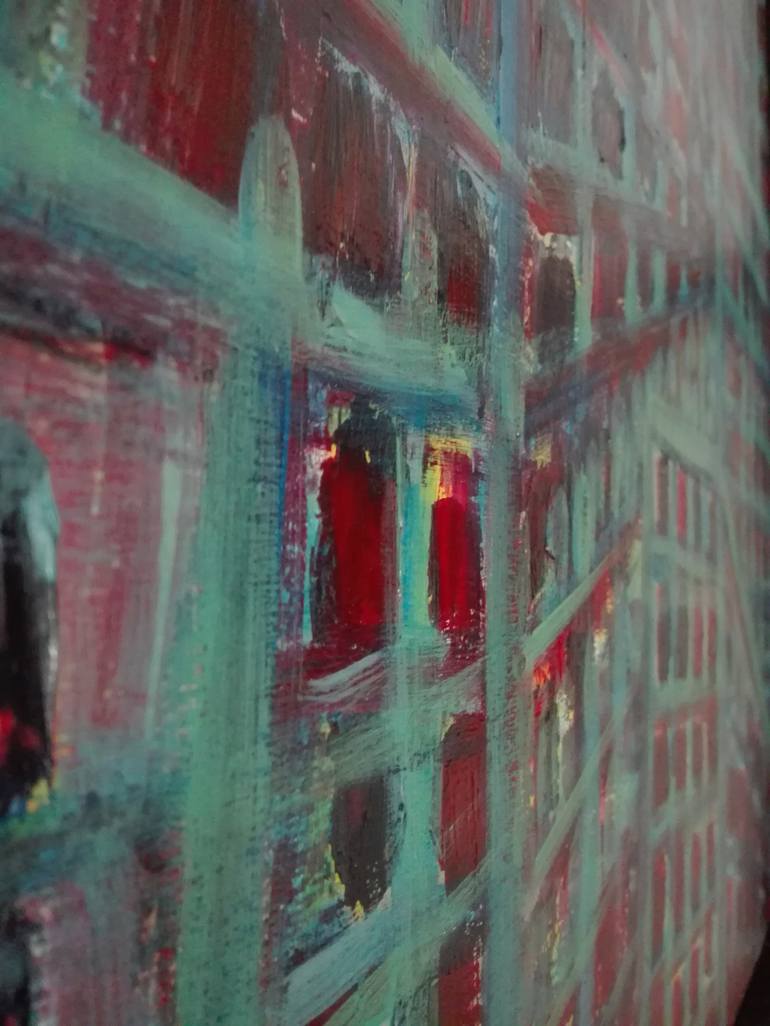 Original Abstract Cities Painting by Silvia Rossi