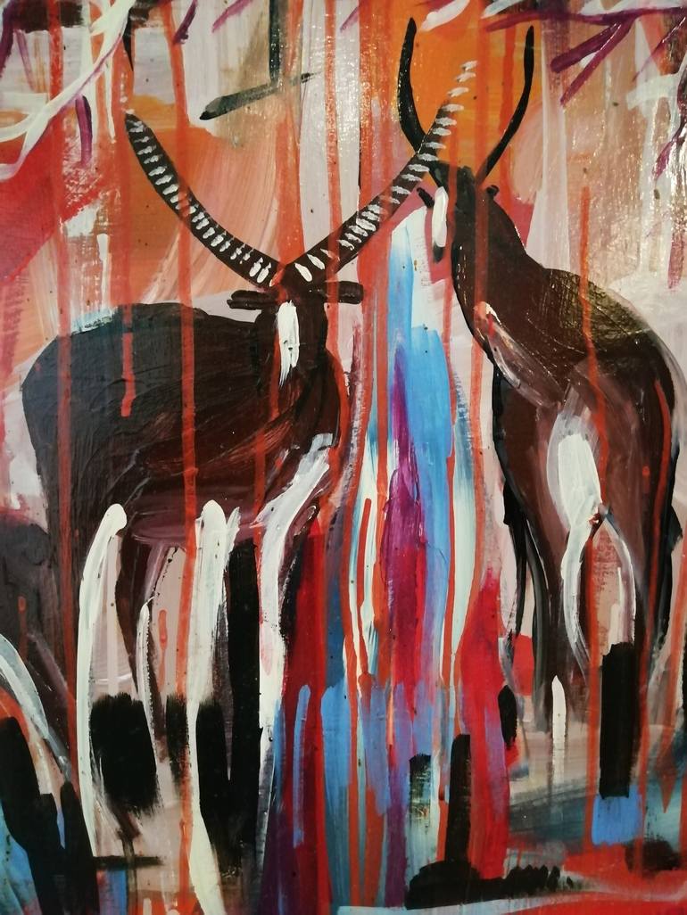 Original Abstract Expressionism Animal Painting by Silvia Rossi