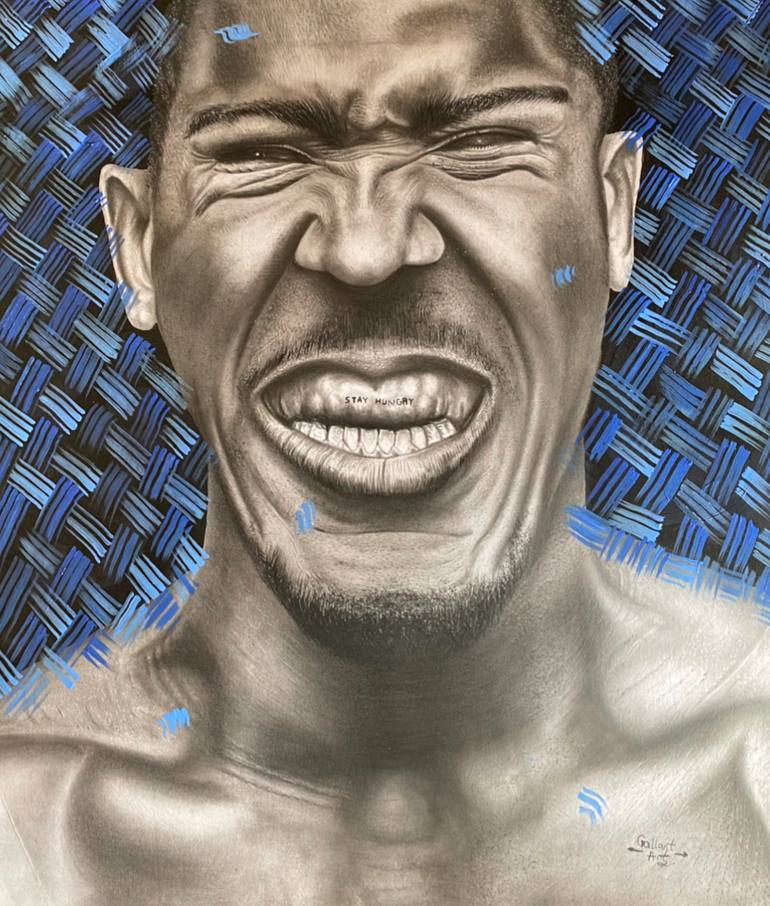 Original Famous Drawing by Ayotunde Ayomide  Portraiture Art on Paper  Hungry passion
