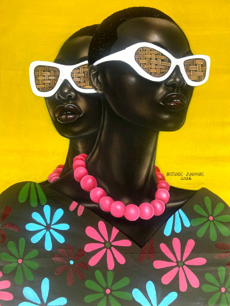 Glamour 1(Portrait of Ayoke) Painting by Ayotunde Ayomide