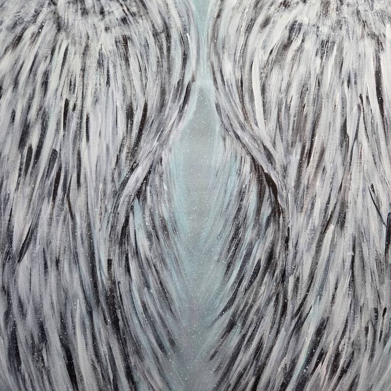 Original Black & White Abstract Painting by Vilma Labor