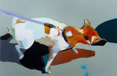 Original Figurative Dogs Paintings by Krzysztof Klusik
