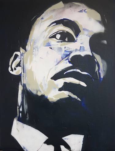 Martin Luther King Jr. - spontaneous realism Painting by Alexandra Andreica