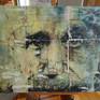 The wondrous Albert Einstein , theoretical physicist.

Photo - acrylic blend - wash -ink mixed media , produced on a  Belle Arti  gesso panel board and plywood frame , measuring 50 x 70 cm , 38mm depth .