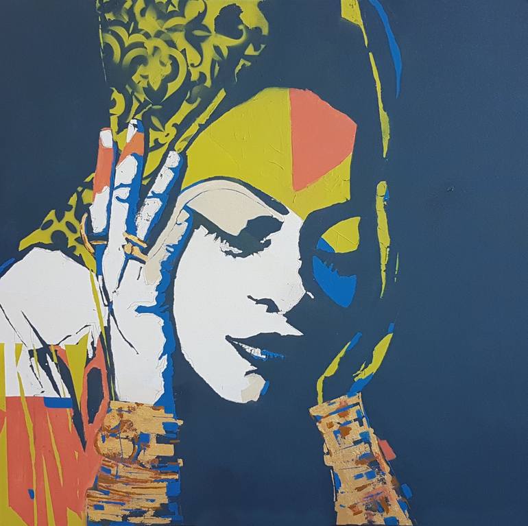 Erykah Badu Painting by Paul Lovering | Saatchi Art