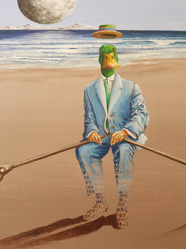 Original Figurative Beach Painting by Olivier Lamboray