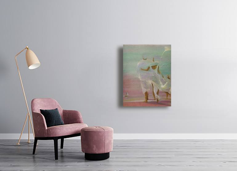 Original Art Nouveau Family Painting by Maria Ma