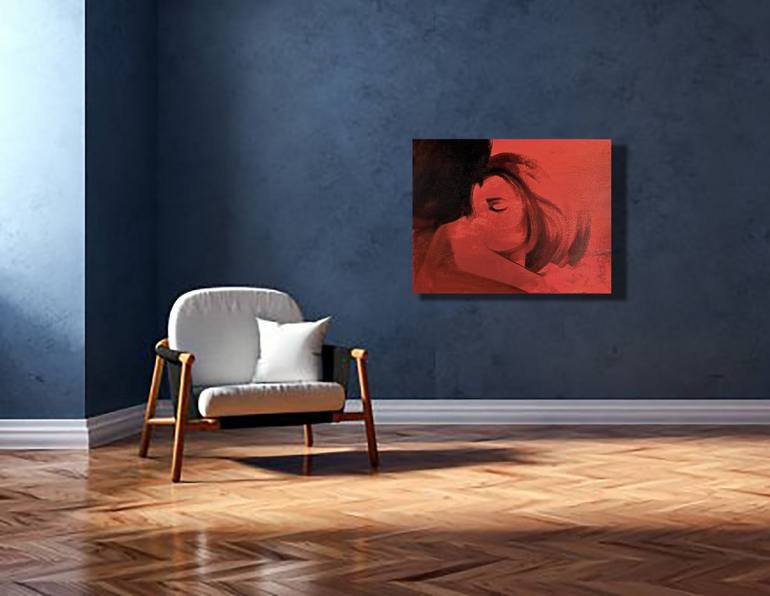 Original Art Nouveau Love Painting by Maria Ma