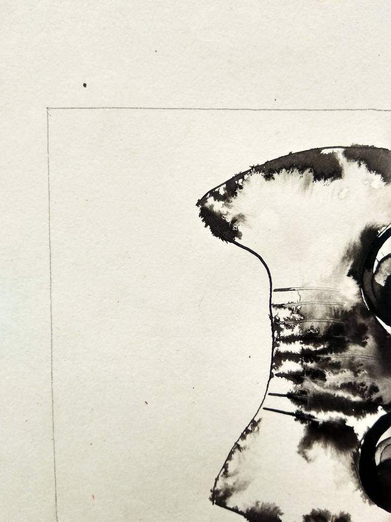 Original Art Nouveau Cats Drawing by Maria Ma