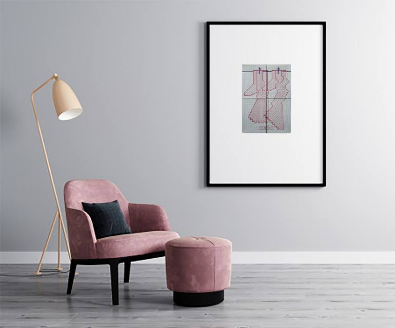 Original Abstract Nude Drawing by Maria Ma