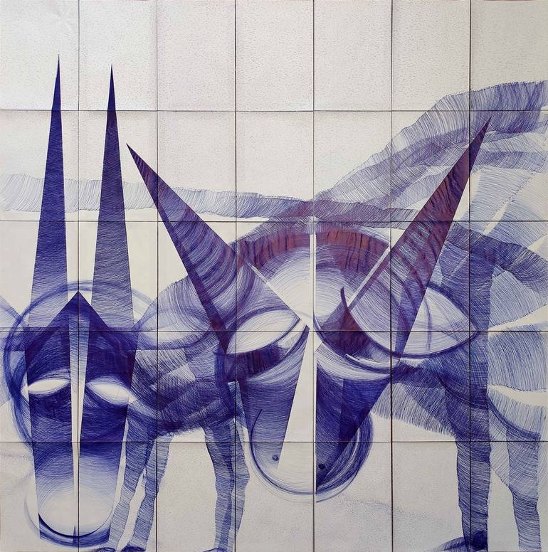 Original Abstract Animal Drawing by Maria Ma