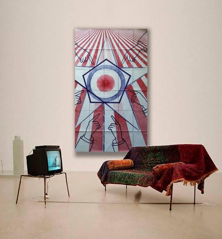 Original Cubism Abstract Drawing by Maria Ma