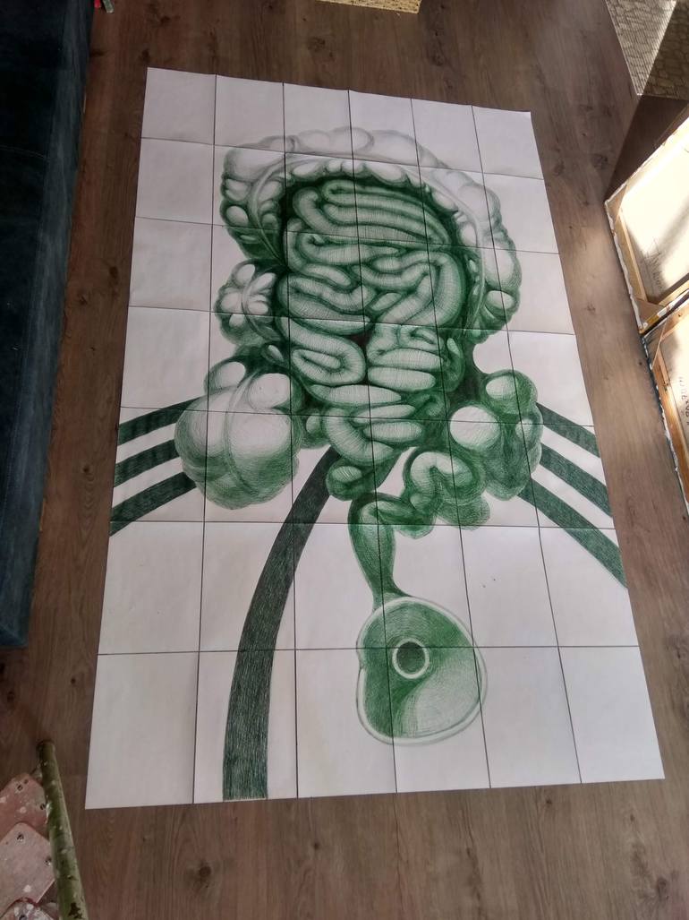 Original Abstract Fantasy Drawing by Maria Ma