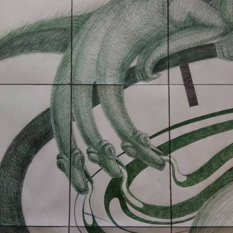 Original Abstract Fantasy Drawing by Maria Ma
