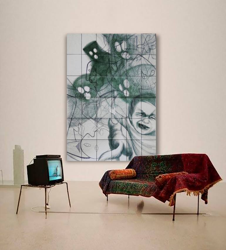Original Abstract Fantasy Drawing by Maria Ma