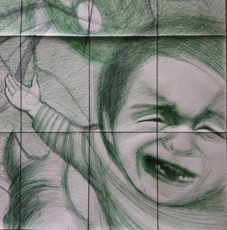 Original Abstract Fantasy Drawing by Maria Ma
