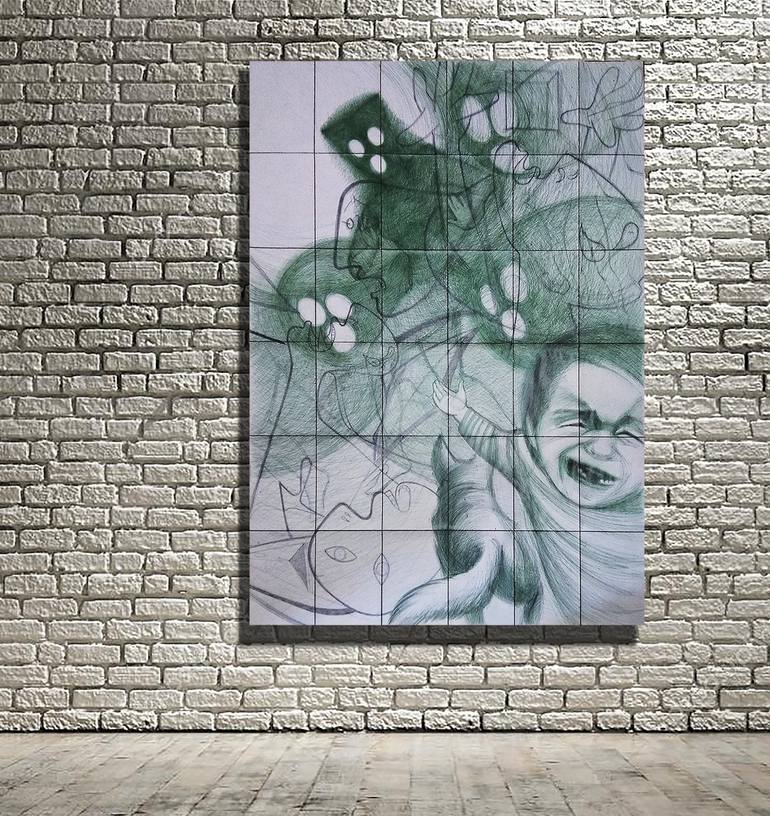 Original Abstract Fantasy Drawing by Maria Ma
