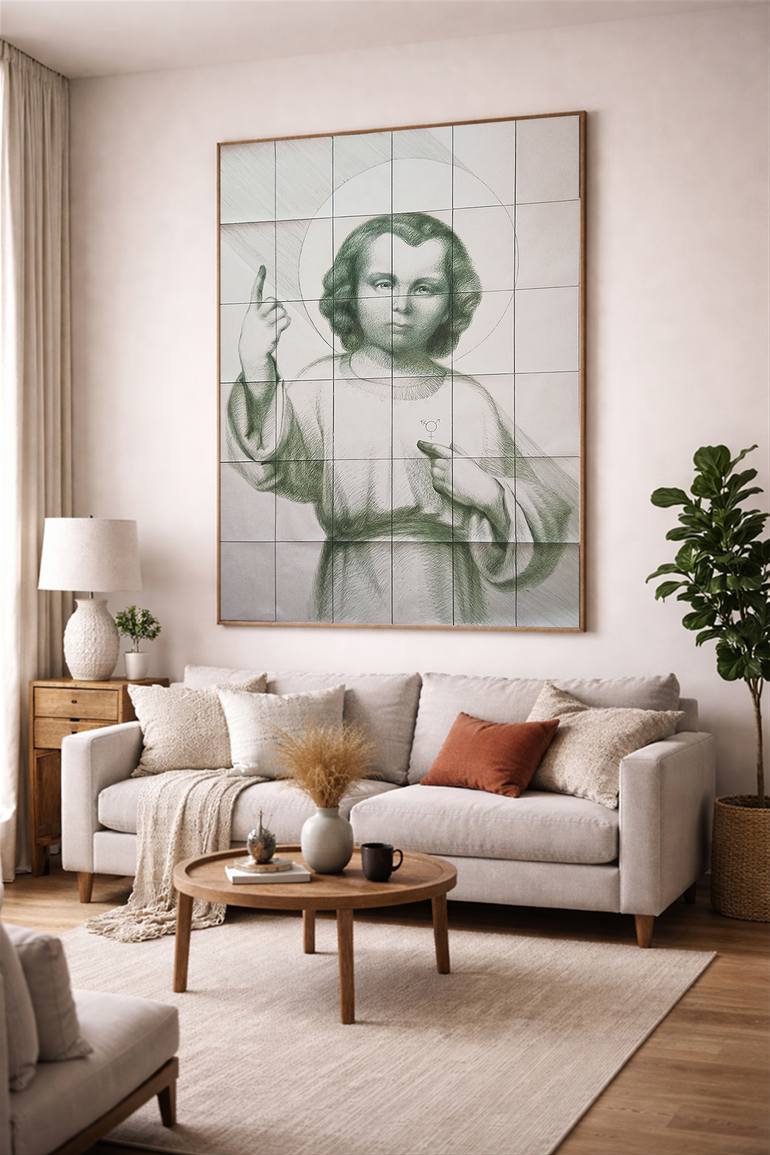 Original Abstract Religion Drawing by Maria Ma