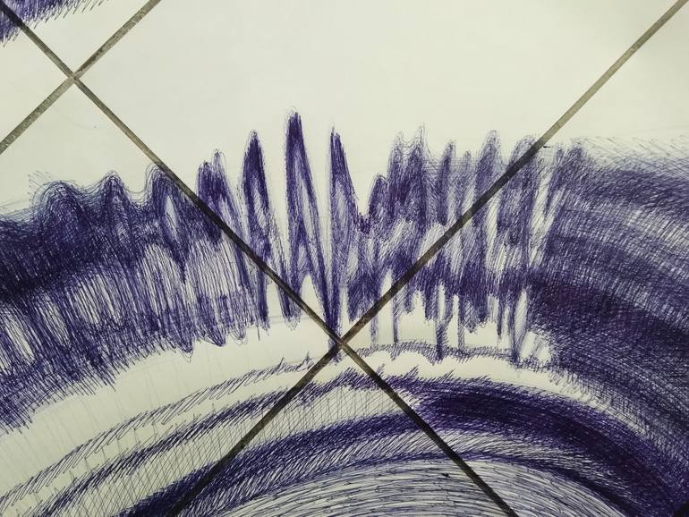 Original Abstract Architecture Drawing by Maria Ma