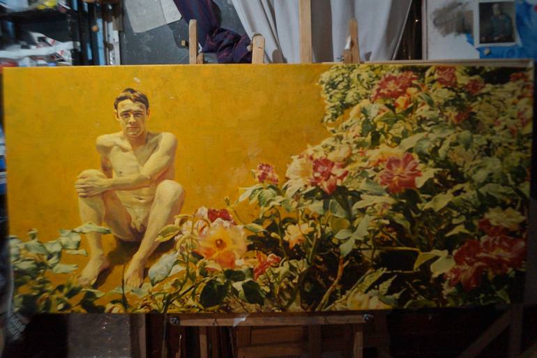 Original Figurative Nude Painting by Paula Solis Burgos