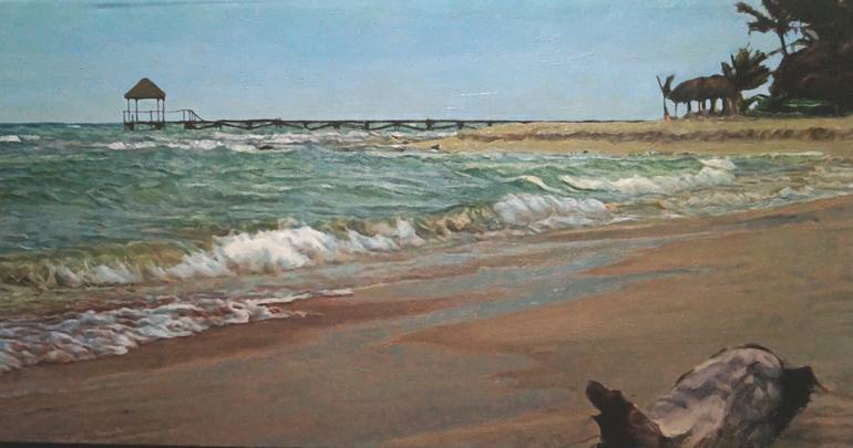 Original Figurative Beach Painting by Paula Solís Burgos