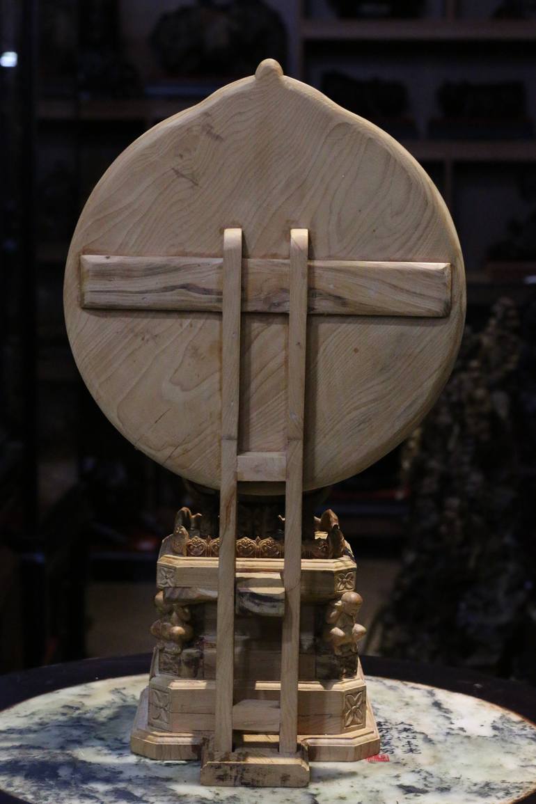 Original Art Deco Religion Sculpture by Viet Thang Wood Studio