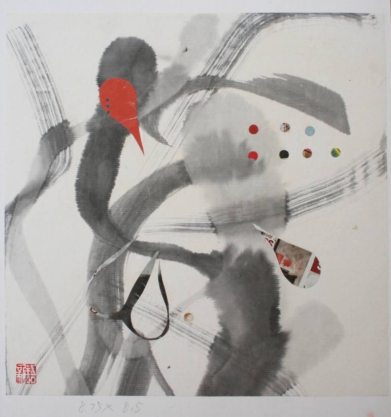 Original Abstract Botanic Painting by Xinyu Zhang