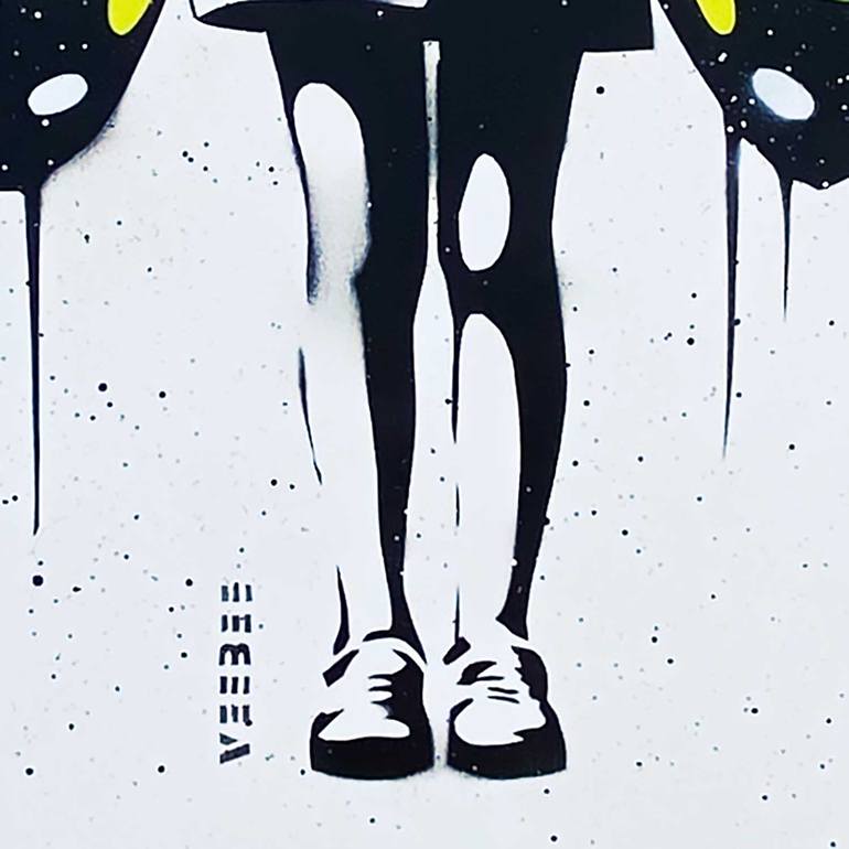 Original Street Art People Painting by Veebee Veebee