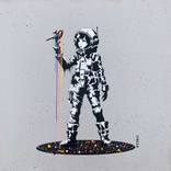 space girl light grey - original painting on board by VeeBee VeeBee