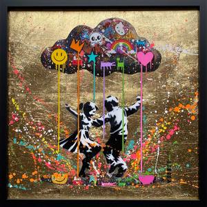 dancing in the rain gold/black