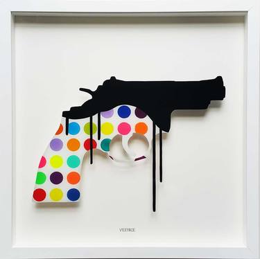 Original painting on glass: glass gun - CANDY thumb