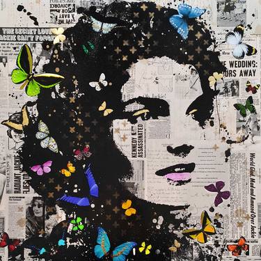 Jackie O Hand Finished Mixed Media - Limited Edition of 10 only thumb